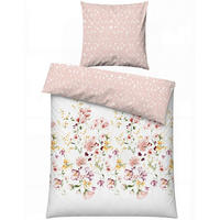 BETTWÄSCHE 155/220 cm  - Lachsfarben/Weiß, Basics, Textil (155/220cm)