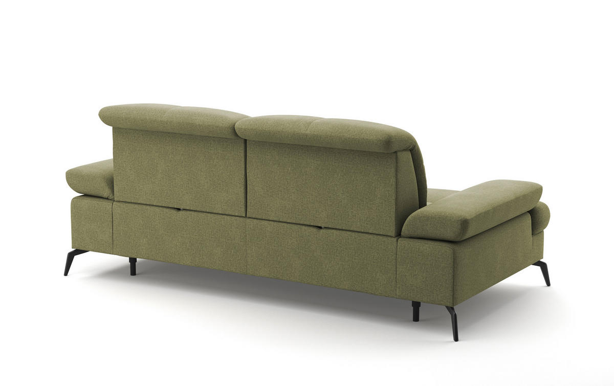 3-SITZER-SOFA in Flachgewebe Hellgrün  - Schwarz/Hellgrün, Konventionell, Textil/Metall (212/90/122cm) - Sit & More