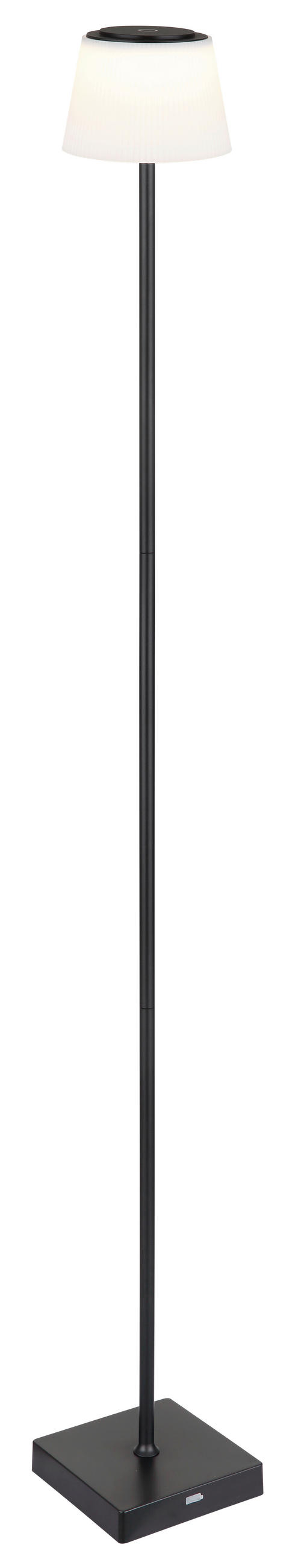 AKKU-STEHLEUCHTE - Weiss/Schwarz, Design, Kunststoff/Metall (14/14/120cm) - Globo