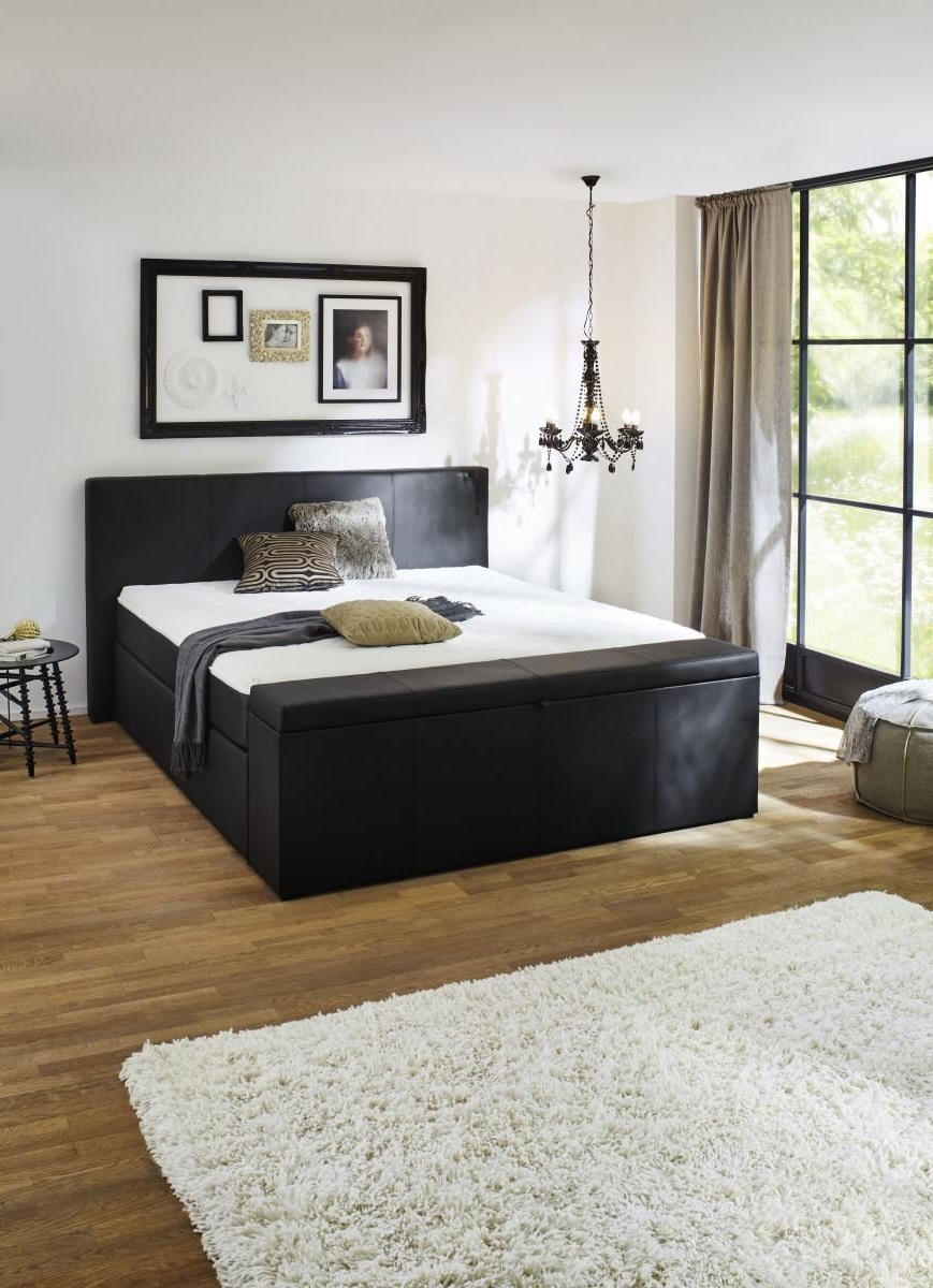 BOXSPRINGBETT 180/200 cm  in Schwarz  - Schwarz, Design, Kunststoff/Textil (180/200cm) - Carryhome