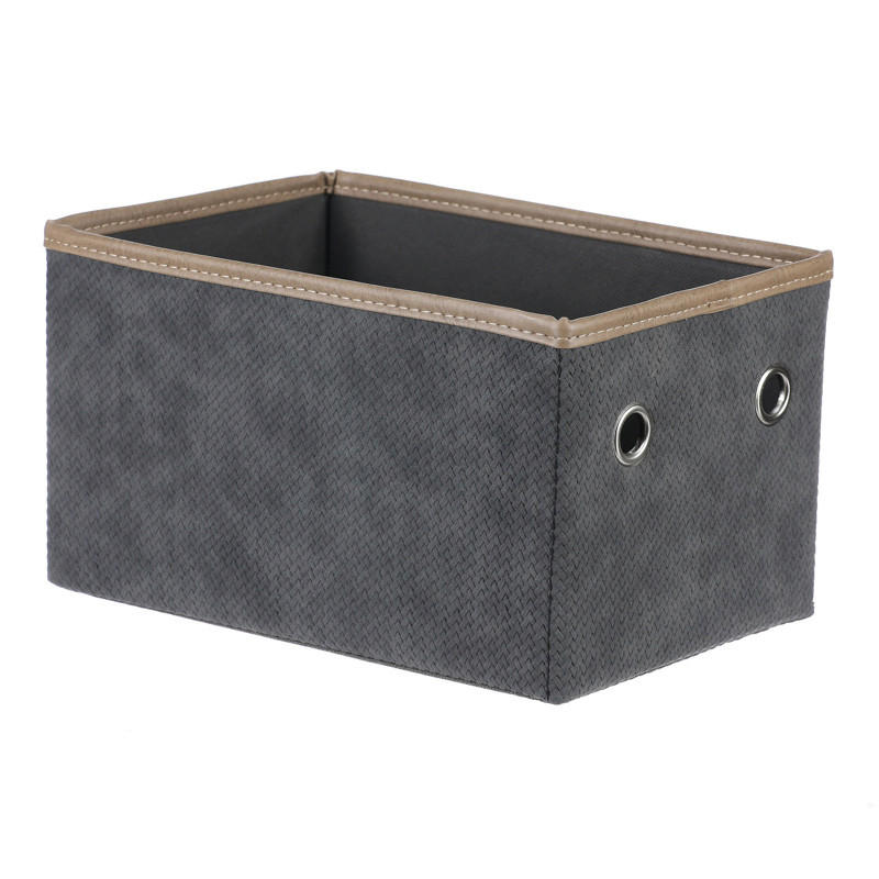 KOŠÍK sivá - sivá, Basics, textil (29/16/19cm)