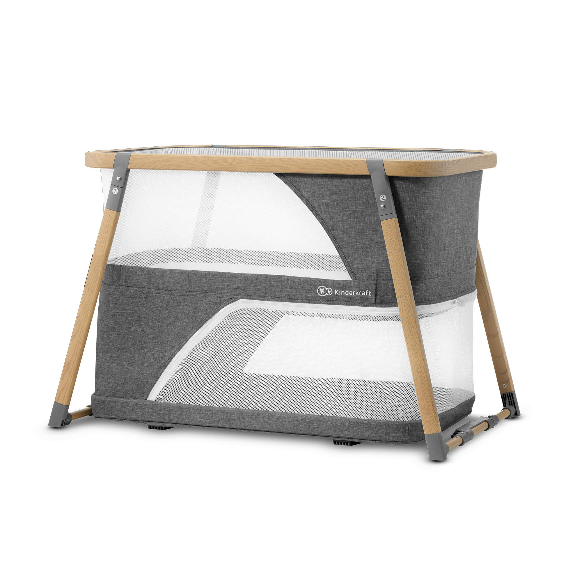 REISEBETT Sofi Grau, Naturfarben, Weiß  - Naturfarben/Weiß, Basics, Kunststoff/Textil (50/90cm) - kinderkraft