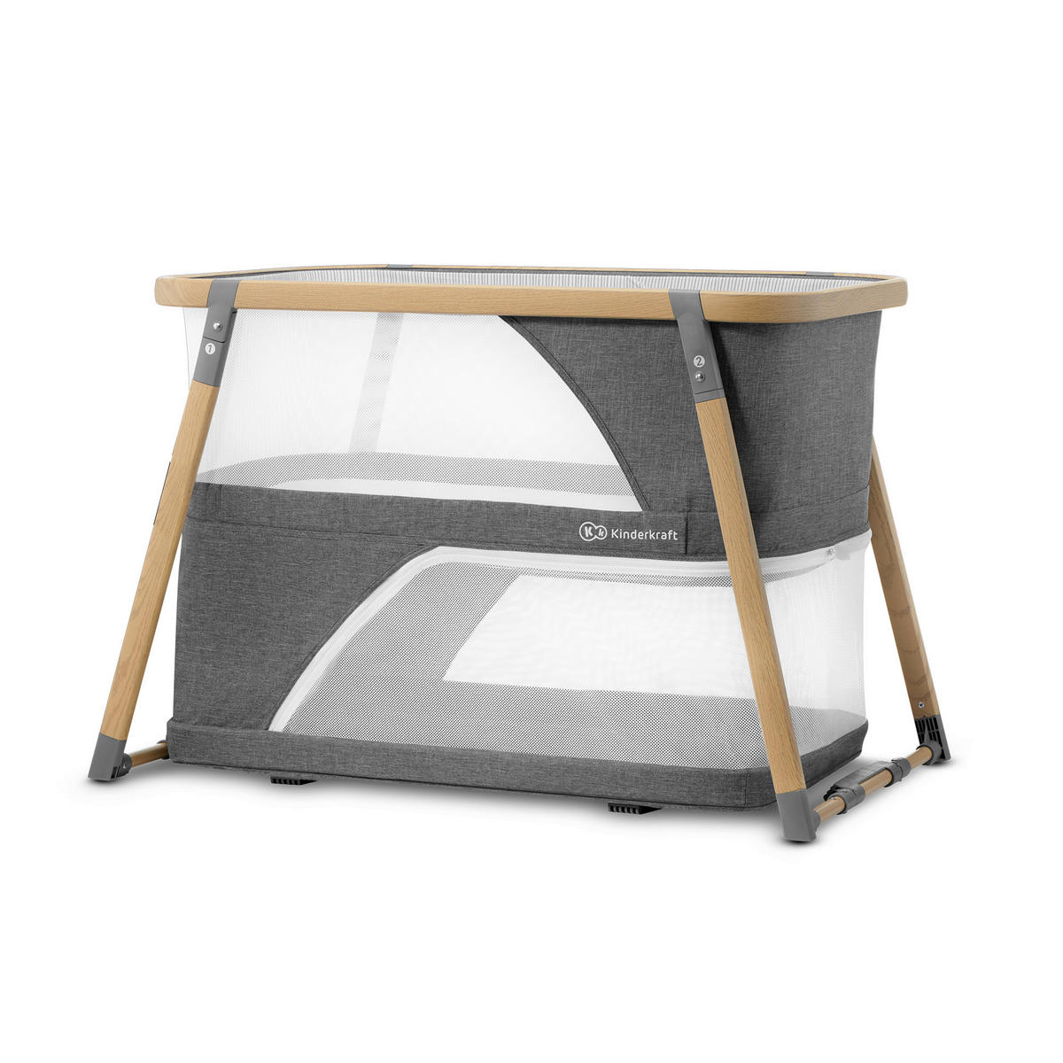 REISEBETT Sofi Grau, Naturfarben, Weiß  - Naturfarben/Weiß, Basics, Kunststoff/Textil (50/90cm) - kinderkraft