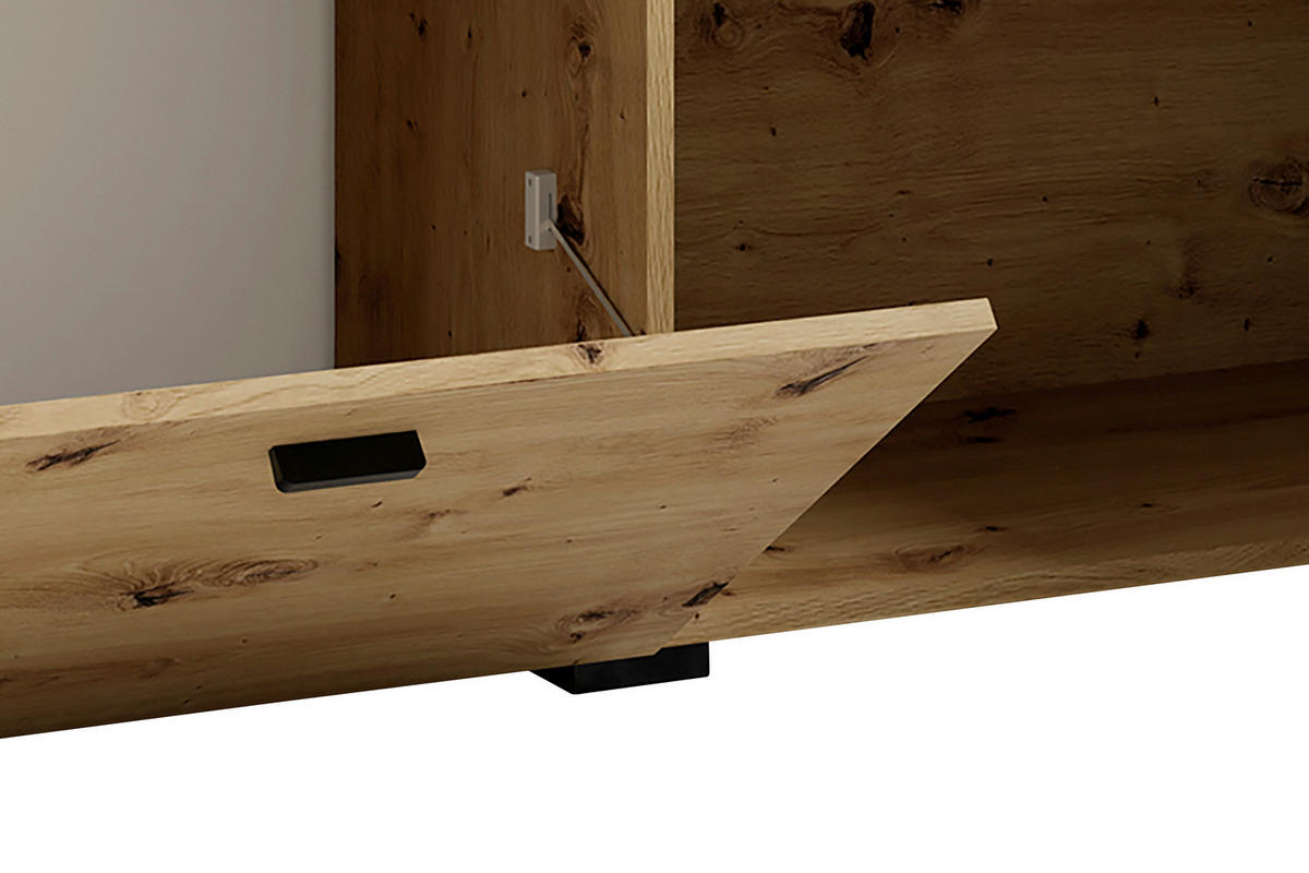 SIDEBOARD  in 200/75,5/37,5 cm  - Schwarz/Eiche Artisan, Design, Holzwerkstoff/Kunststoff (200/75,5/37,5cm) - MID.YOU