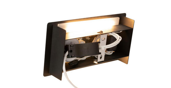 LED-WANDLEUCHTE LANCASTER - Schwarz, Basics, Metall (23/9-16/12cm) - Novel