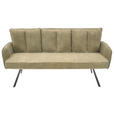 SITZBANK 180/93/67 cm Cord Olivgrün  - Schwarz/Olivgrün, Design, Textil/Metall (180/93/67cm) - Novel