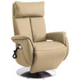 RELAXSESSEL in Leder Beige  - Edelstahlfarben/Beige, KONVENTIONELL, Leder/Metall (78/110/81cm) - Cantus