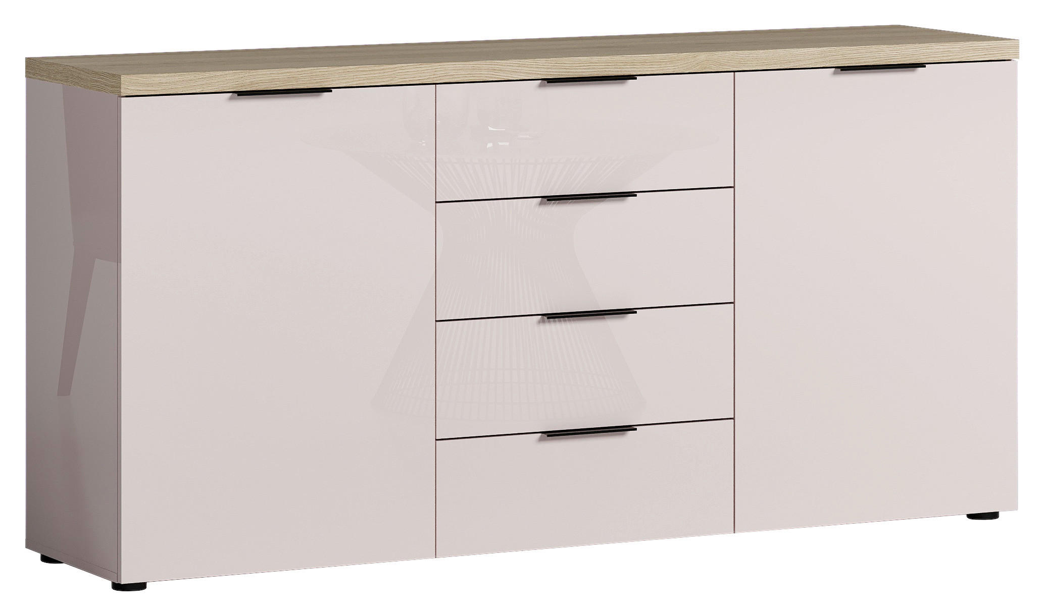 SIDEBOARD  in 180/89/43 cm  - Kaschmir/Eichefarben, Design, Holzwerkstoff/Kunststoff (180/89/43cm) - Xora