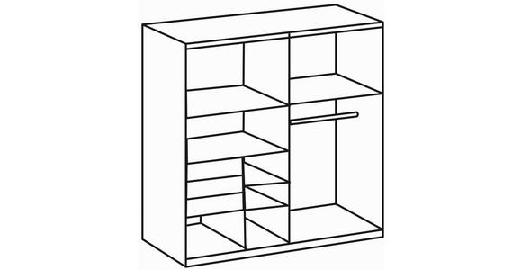 SCHWEBETÜRENSCHRANK 225/208/64 cm 2-türig Graphitfarben, Grau, Sahara - Schwarz/Graphitfarben, Design, Glas/Holzwerkstoff (225/208/64cm) - Carryhome