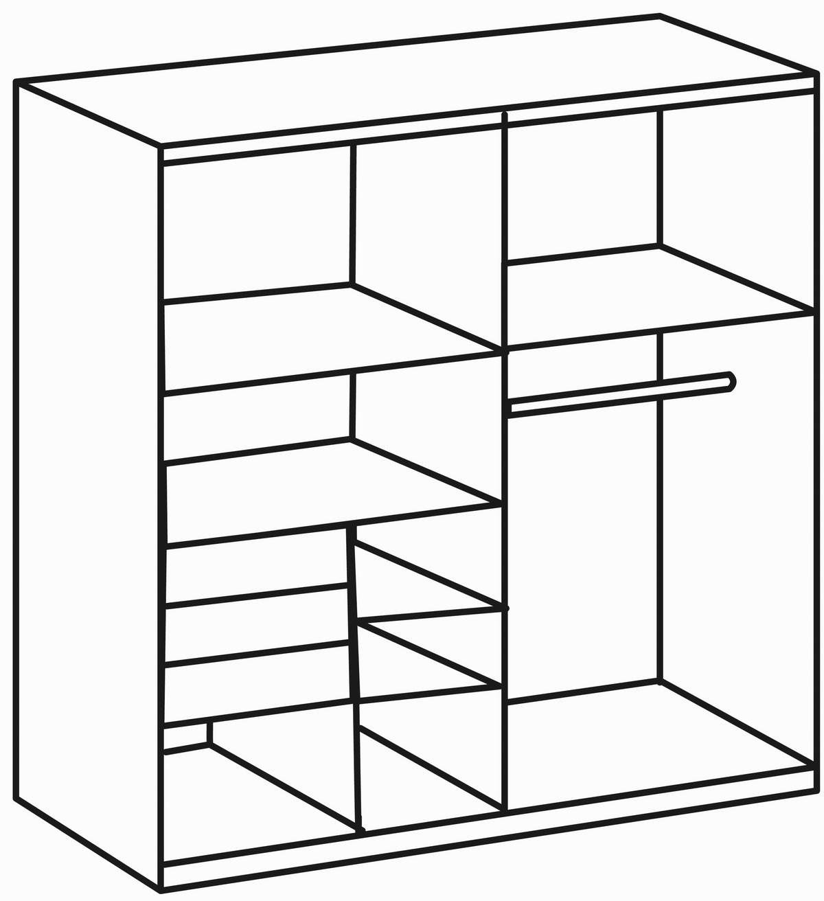 SCHWEBETÜRENSCHRANK 225/208/64 cm 2-türig Graphitfarben, Schwarz  - Schwarz/Graphitfarben, Design, Glas/Holzwerkstoff (225/208/64cm) - Carryhome