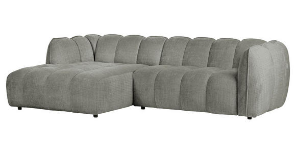 ECKSOFA in Chenille Dunkelgrau 172/272 cm - Dunkelgrau/Schwarz, KONVENTIONELL, Kunststoff/Textil (172/272cm) - Carryhome