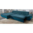 ECKSOFA in Mikrofaser Dunkelblau  - Schwarz/Dunkelblau, Design, Textil/Metall (341/204cm) - Xora