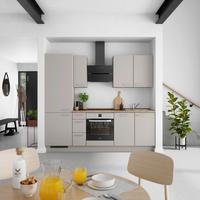 KÜCHENLEERBLOCK Touch 240 cm  in Grau, Eiche dunkel  - Eiche dunkel/Edelstahlfarben, MODERN, Holzwerkstoff/Metall (240cm) - Nobilia