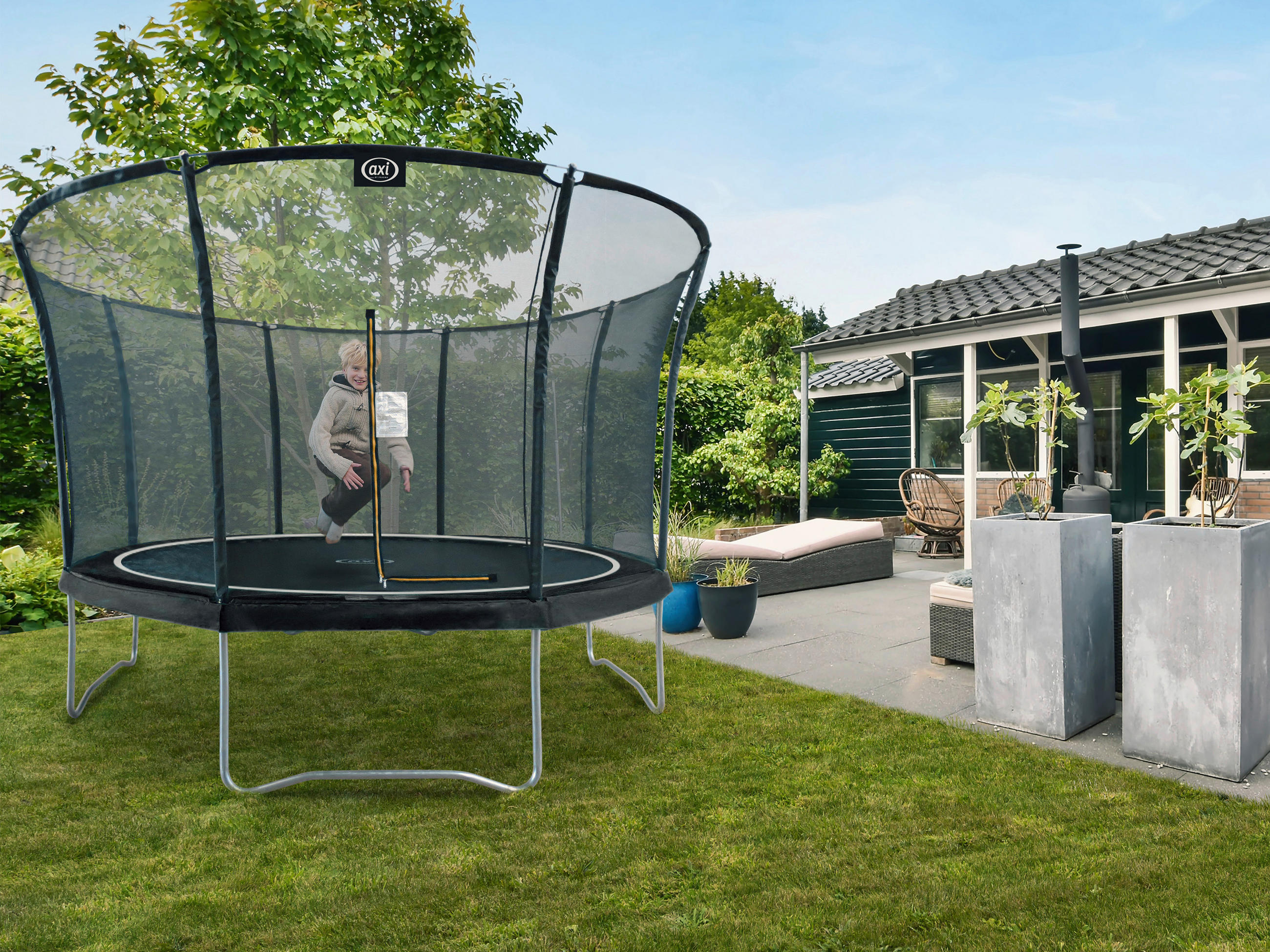 TRAMPOLIN  - Schwarz, KONVENTIONELL, Kunststoff/Metall (405/269/405cm) - Ambia Garden