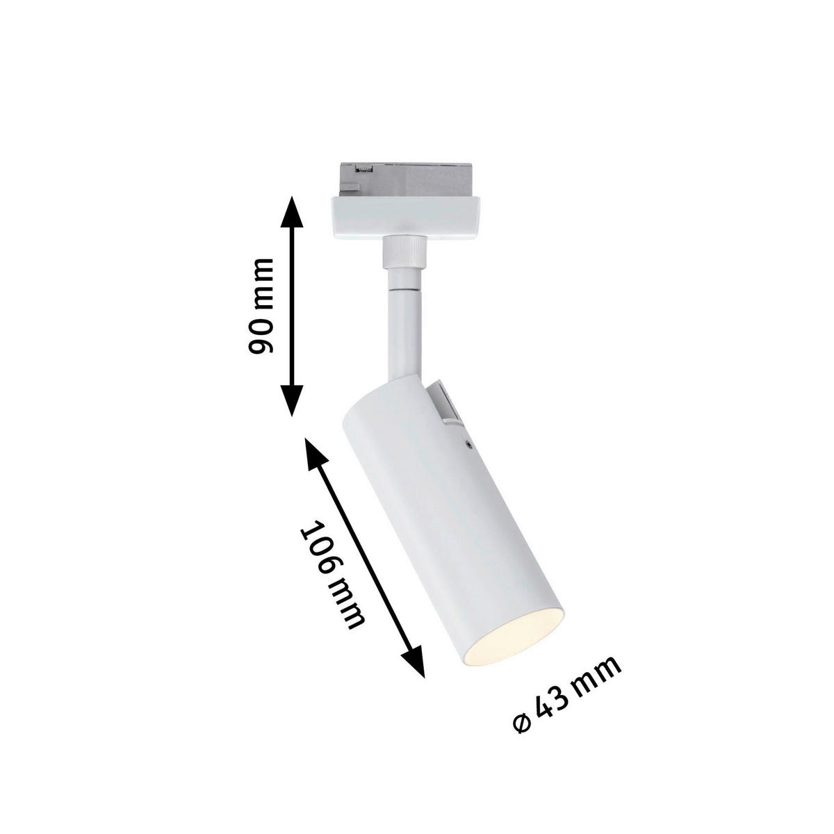 SCHIENENSYSTEM-STRAHLER - Weiß, Basics, Kunststoff/Metall (4,3/18,8cm) - Paulmann
