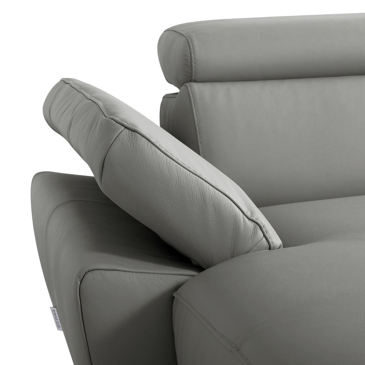 ECKSOFA SONO Anthrazit Echtleder Lederlook Bettkasten, Armteilverstellung, Kopfteilverstellung  - Chromfarben/Anthrazit, Design, Leder/Textil (252/179cm) - Livetastic