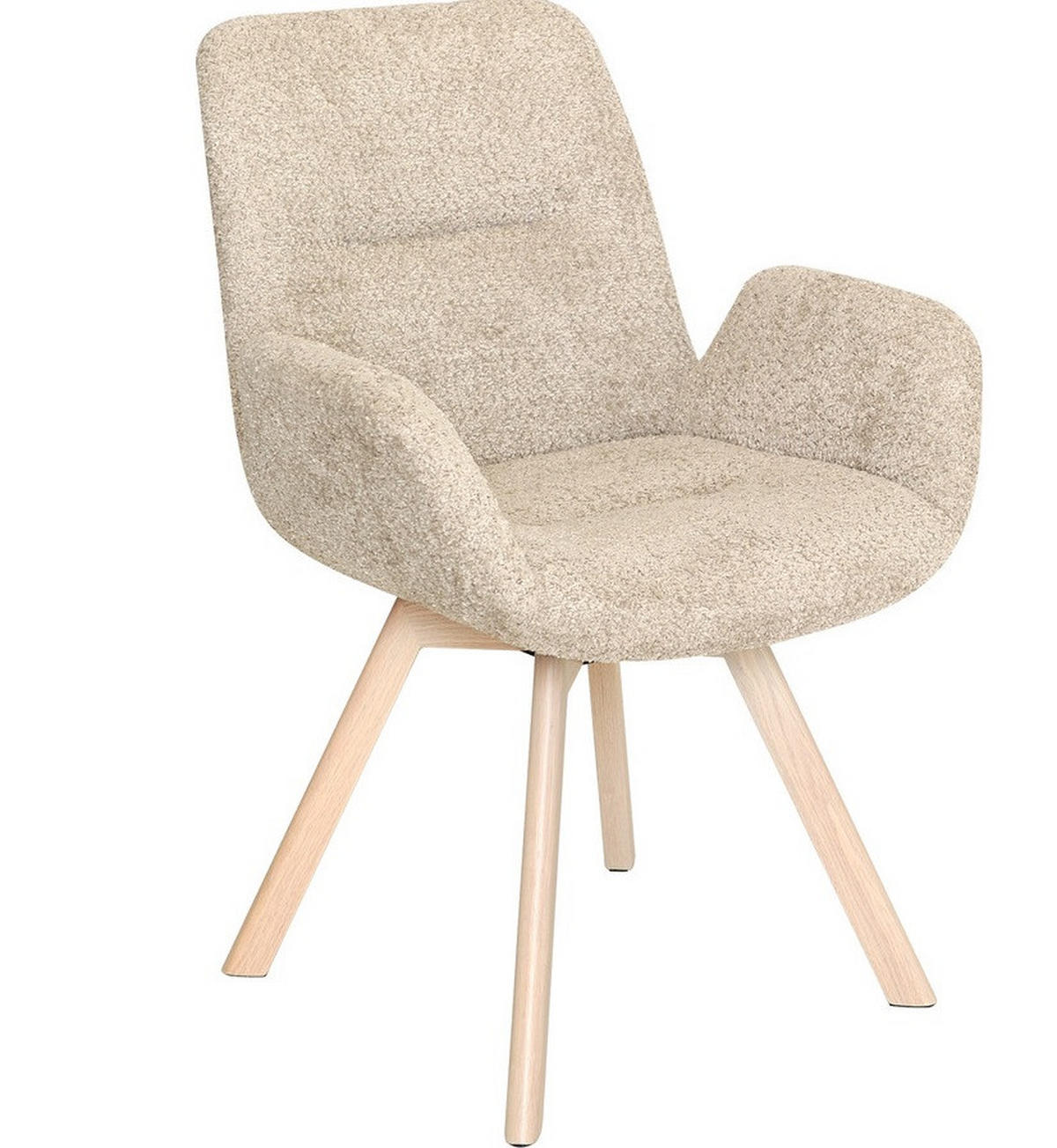 STOL MED ARMSTÖD bouclé  - beige/ek Bianco, Design, trä/textil (64/88/63cm) - Best Price
