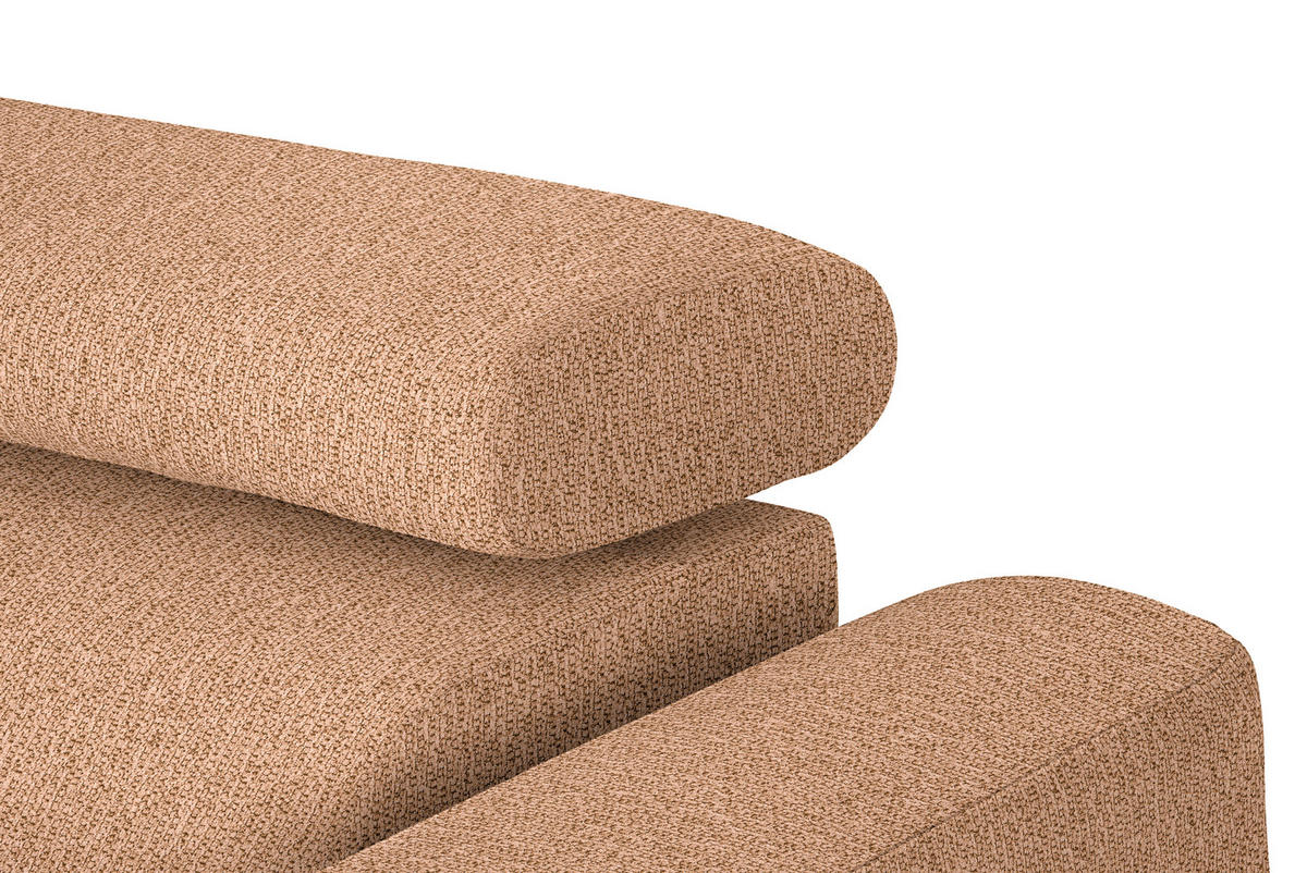 ECKSOFA in Webstoff Rostfarben  205/280 cm  - Rostfarben/Schwarz, Design, Textil/Metall (205/280cm) - Xora