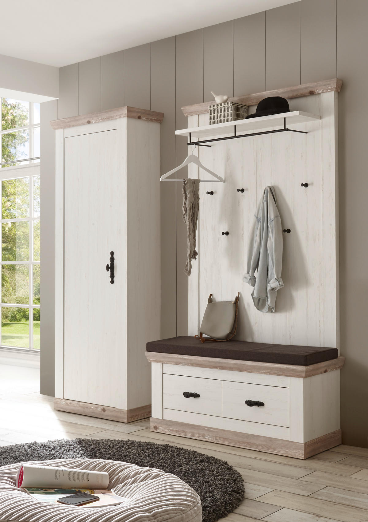 GARDEROBE 3-teilig  in 190/201/45 cm  - Hellbraun/Pinienfarben, Design, Holzwerkstoff (190/201/45cm) - MID.YOU