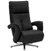 RELAXSESSEL in Leder Schwarz  - Chromfarben/Schwarz, Design, Leder/Metall (77/110/87cm) - Valdera