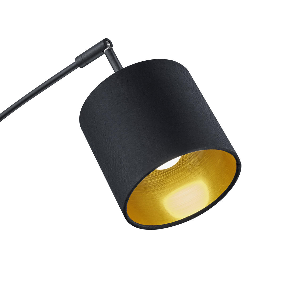OBLÚKOVÁ LAMPA, 71,5/200 cm  - čierna/zlatá, Lifestyle, kov/textil (71,5/200cm)