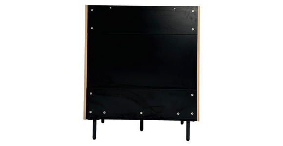 HIGHBOARD LINO in 80/95/40 cm - Eichefarben/Schwarz, Design, Holzwerkstoff/Metall (80/95/40cm) - Xora