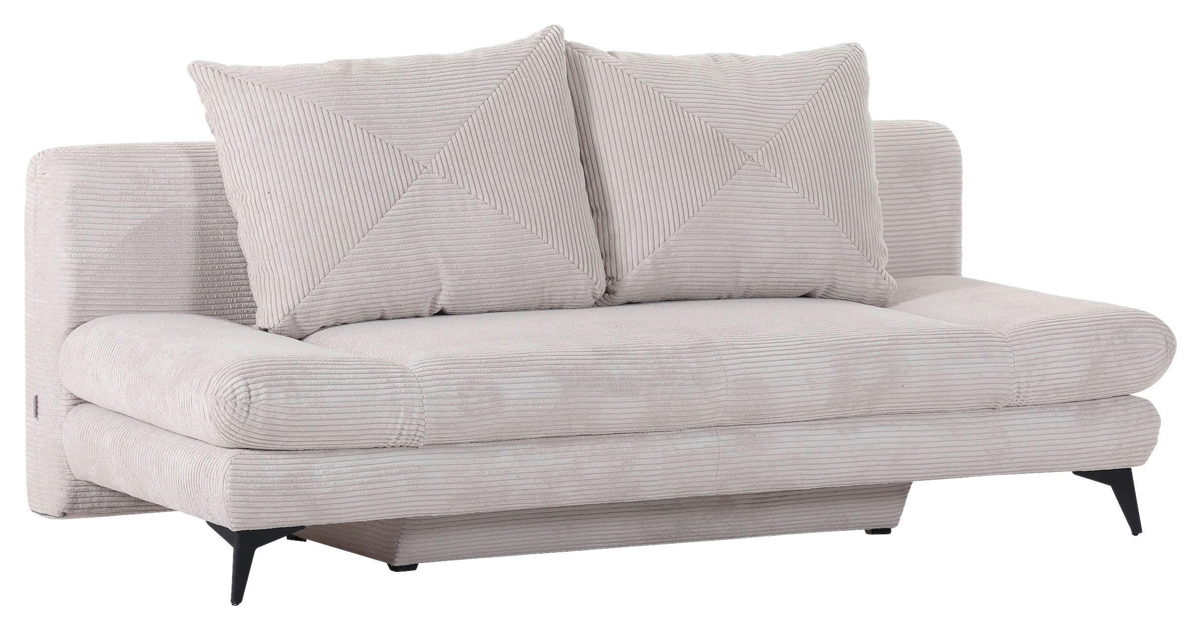 SOFA LEŽAJ bež  - bež/crna, Konvencionalno, tekstil/metal (200/78/95cm) - home24