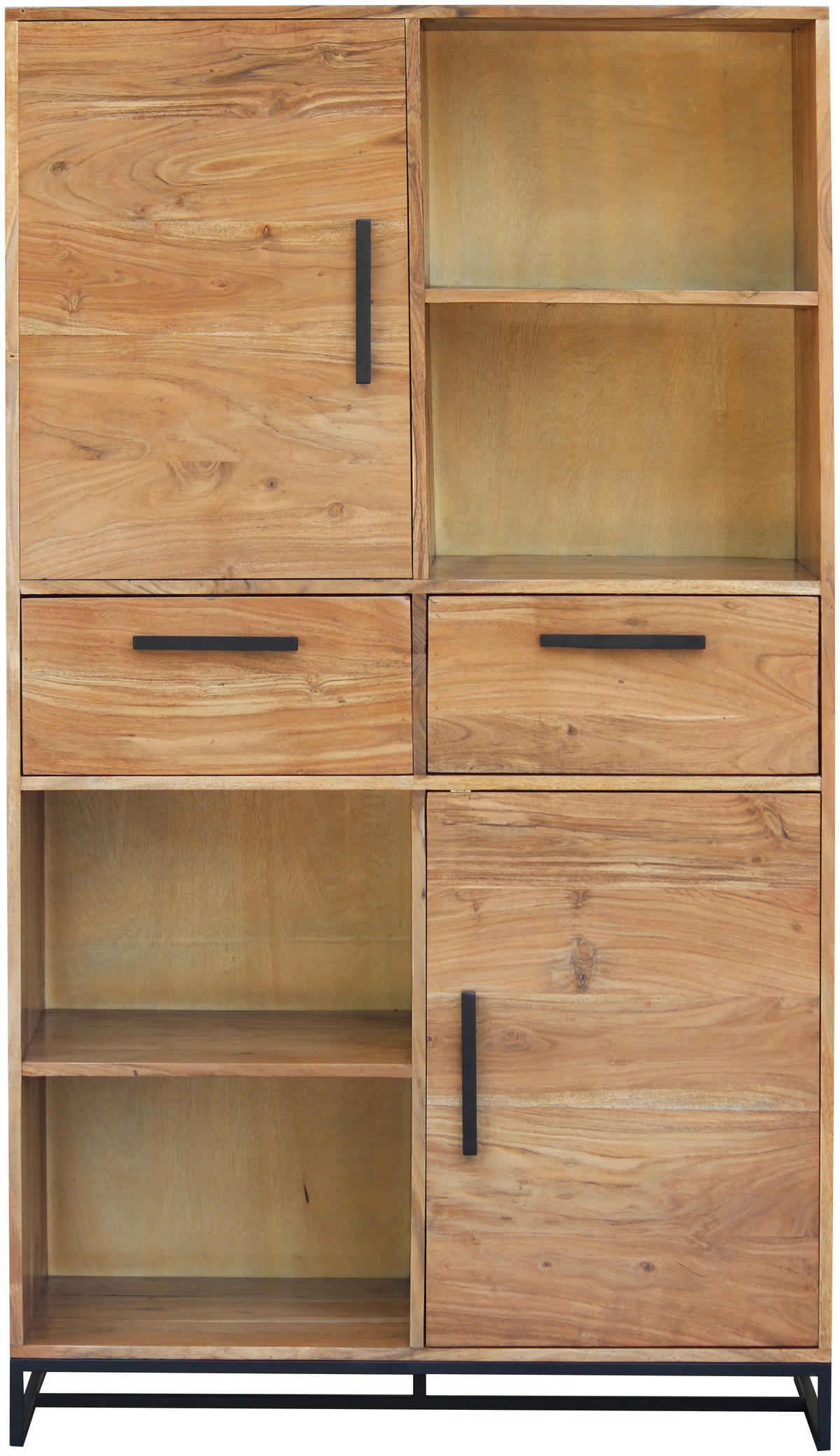 HIGHBOARD  in 90/160/40 cm  - Schwarz/Akaziefarben, Design, Holz/Metall (90/160/40cm) - home24