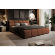 POLSTERBETT inkl. Bettkasten Lattenrost, Bettkasten Terracotta 140/200 cm  - Terracotta/Schwarz, Design, Holz/Kunststoff (140/200cm) - Esposa
