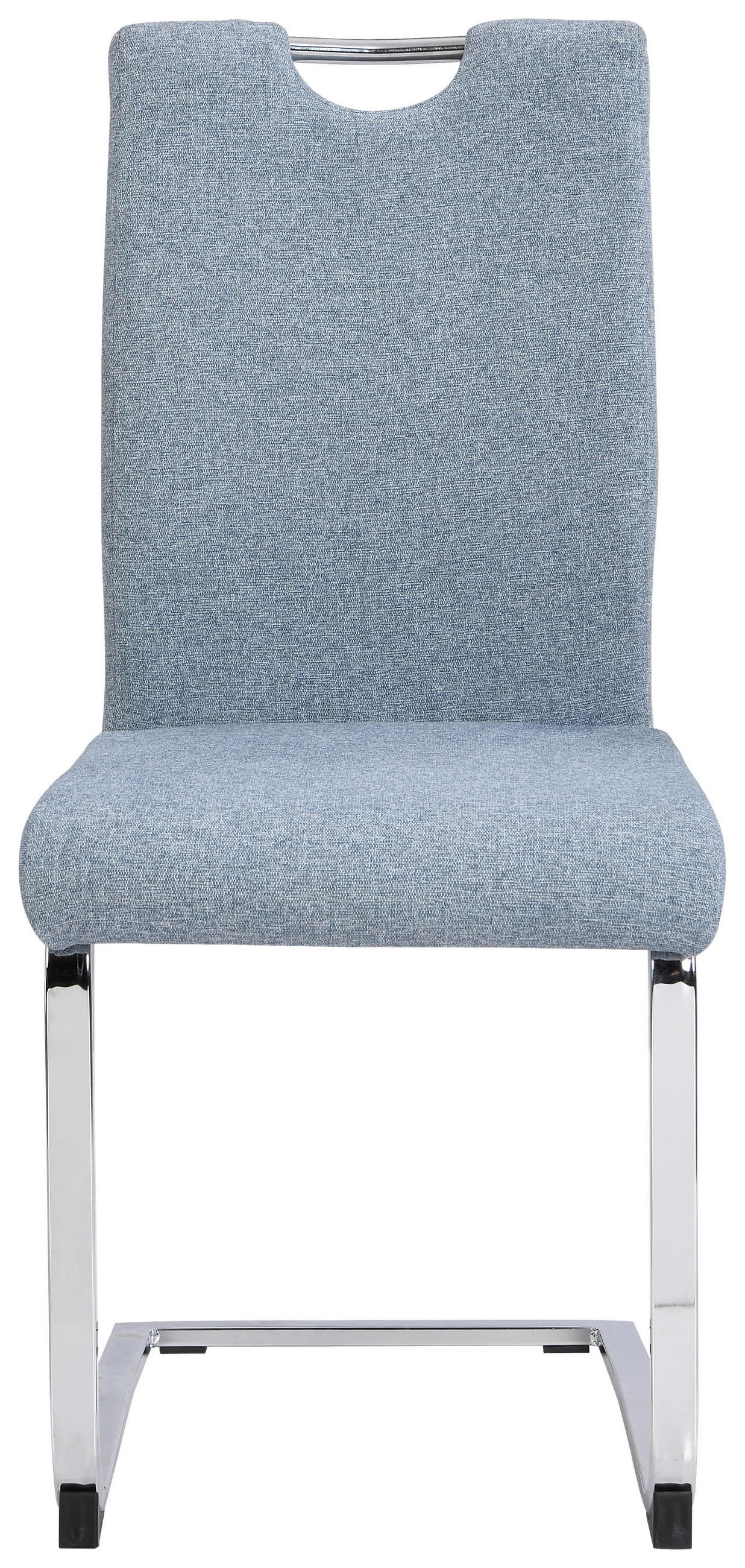 SCHWINGSTUHL  in Eisen Webstoff  - Chromfarben/Blau, Design, Textil/Metall (44/98/58cm) - Carryhome