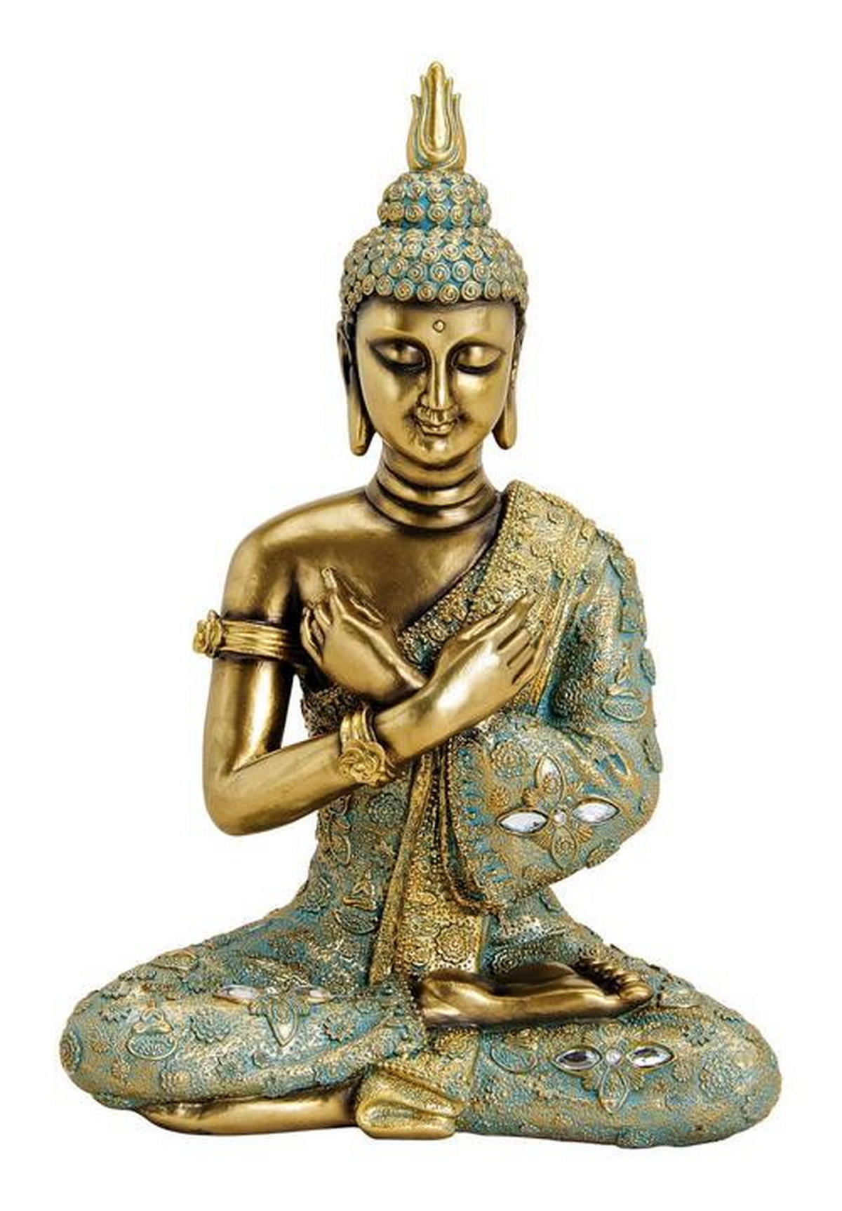 BUDDHA 23/33/14 cm  - Goldfarben/Naturfarben, LIFESTYLE, Kunststoff (23/33/14cm)