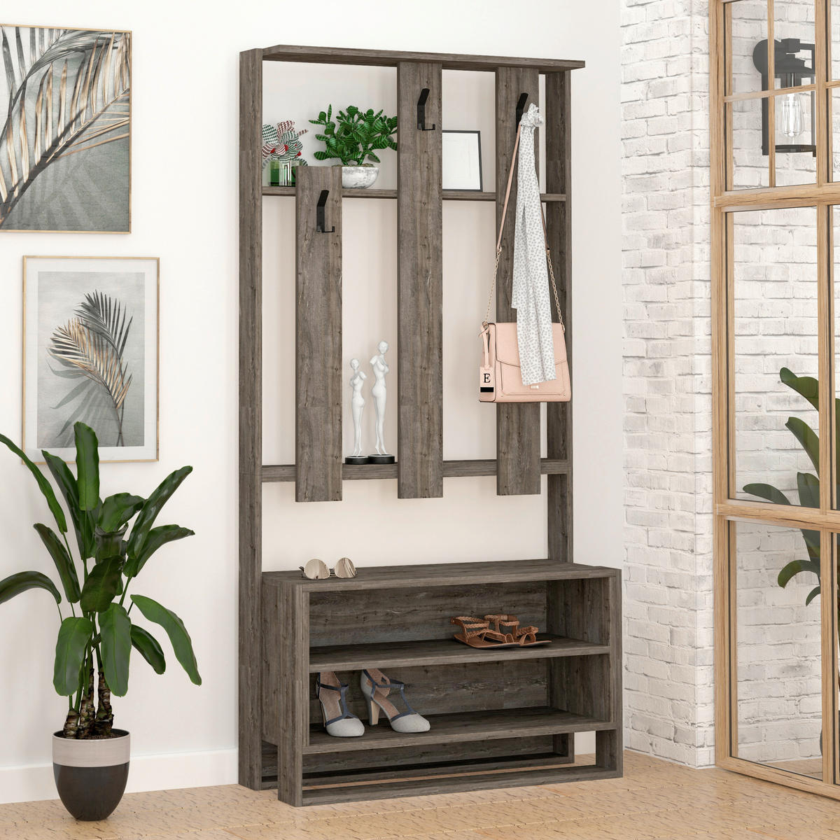 GARDEROBENSCHRANK  in 90/180/36 cm  - Eiche dunkel, Design, Holzwerkstoff (90/180/36cm) - Livetastic