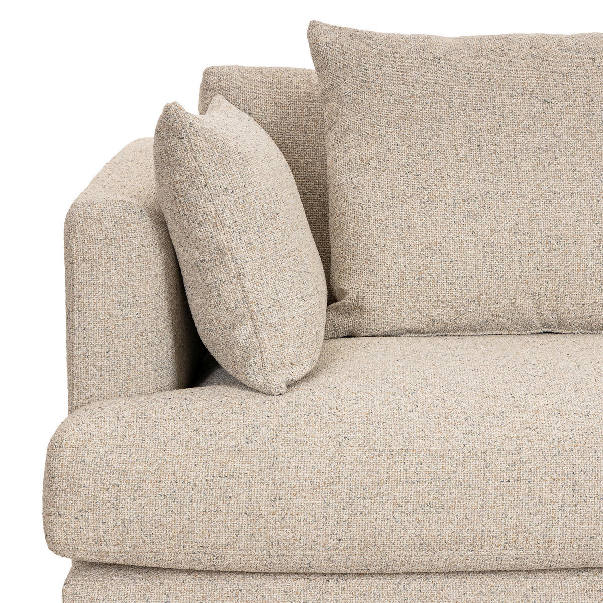 3-SITS SOFFA i beige  - beige/svart, Basics, metall/trä (217/84/100cm) - Novel