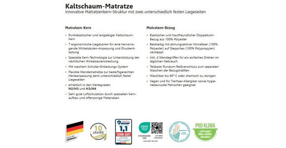 MATRATZENSET 90/200 cm - Naturfarben, Basics, Holz (90/200cm) - Novel