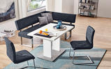 ECKBANK 137/182 cm Mikrofaser Blau Metall   - Blau/Edelstahlfarben, Design, Textil/Metall (137/182cm) - Dieter Knoll