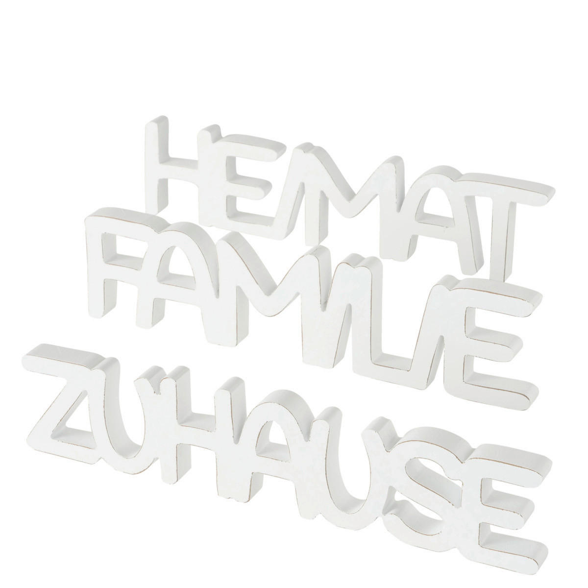 DEKOSCHRIFTZUG - Weiß, Natur, Holzwerkstoff (40/10/10cm)