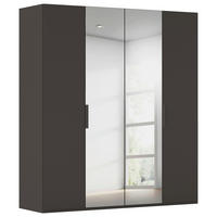DREHTÜRENSCHRANK 201/235/61 cm,  in Graphitfarben, 4-türig  - Graphitfarben, Basics, Glas/Holzwerkstoff (201/235/61cm) - Novel