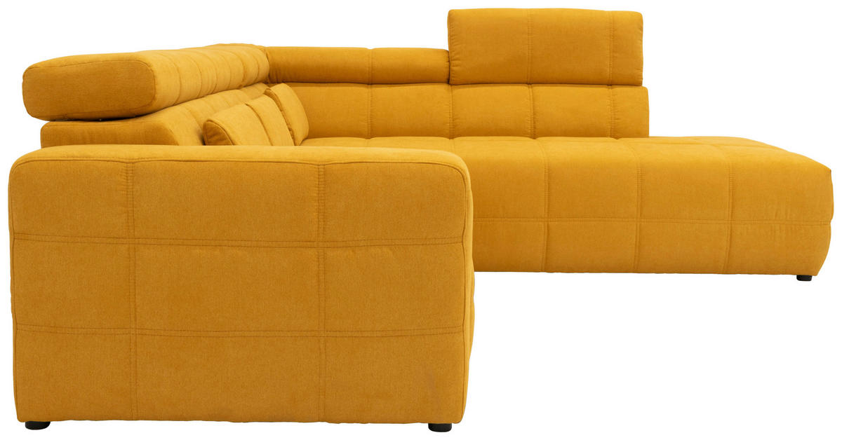 ECKSOFA Orange Mikrofaser  - Schwarz/Orange, Design, Kunststoff/Textil (275/228cm) - MID.YOU