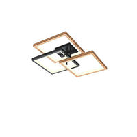 LED-DECKENLEUCHTE 57/57/16 cm   - Buchefarben/Schwarz, Natur, Holz/Metall (57/57/16cm)
