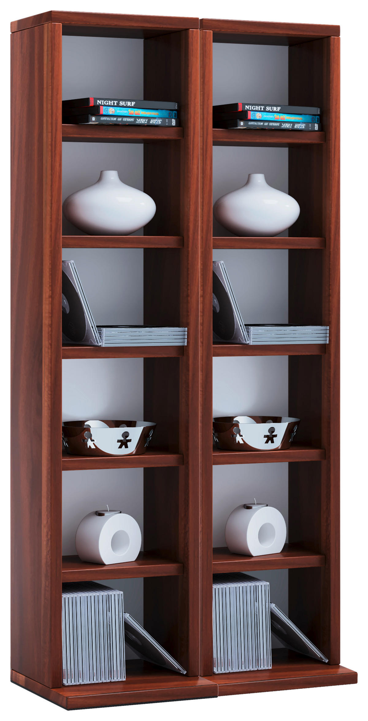 CD-REGAL - Nussbaumfarben, Konventionell, Holzwerkstoff (42/92/20cm) - MID.YOU