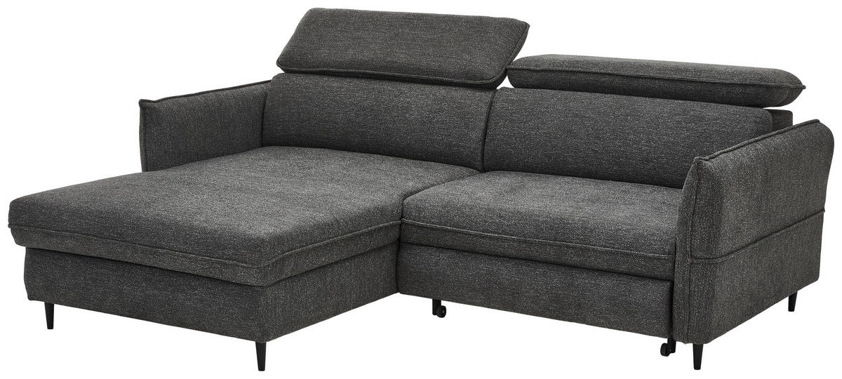 HÖRNSOFFA i struktur mörkgrå  - mörkgrå/svart, Design, trä/textil (185/232cm) - Livetastic