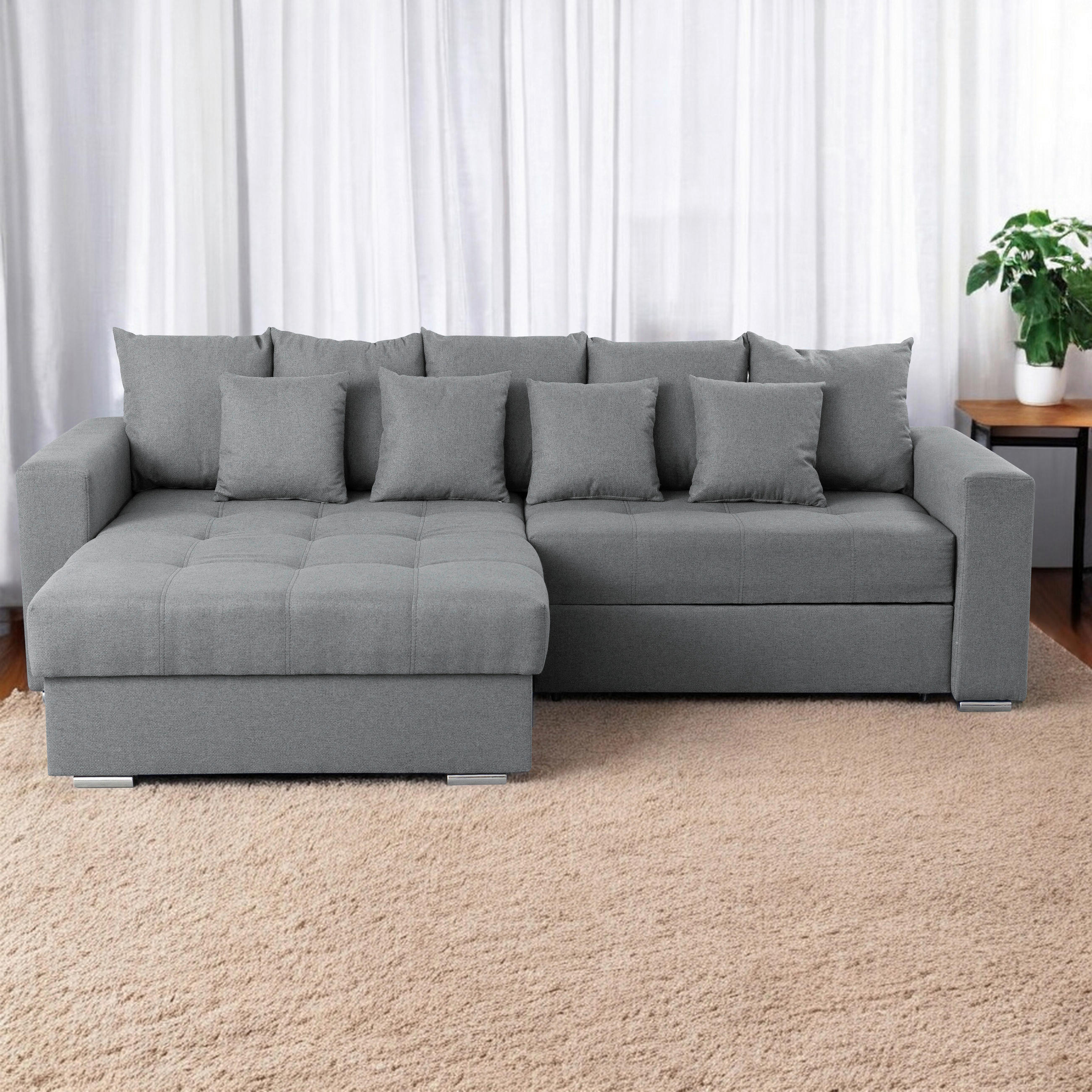 COLțAR textil gri  - argintiu/negru, Design, plastic/textil (165/265cm) - Carryhome
