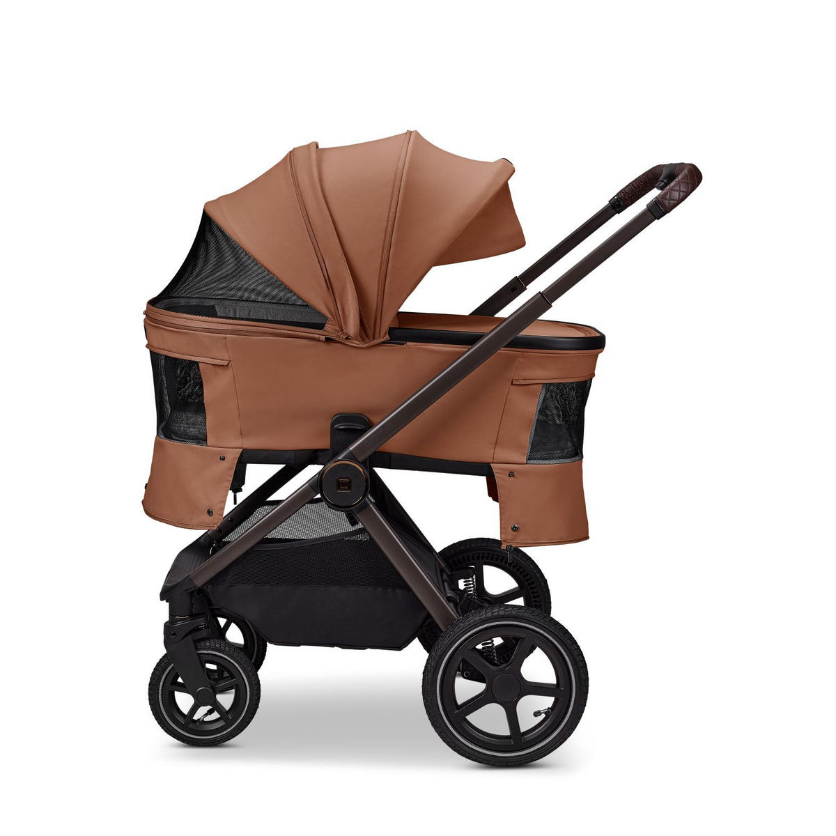 KINDERWAGENSET  GIO FOLD SET AIR  cognac  - Cognac/Braun, Basics, Textil/Metall (120/58/92cm) - Moon Edition
