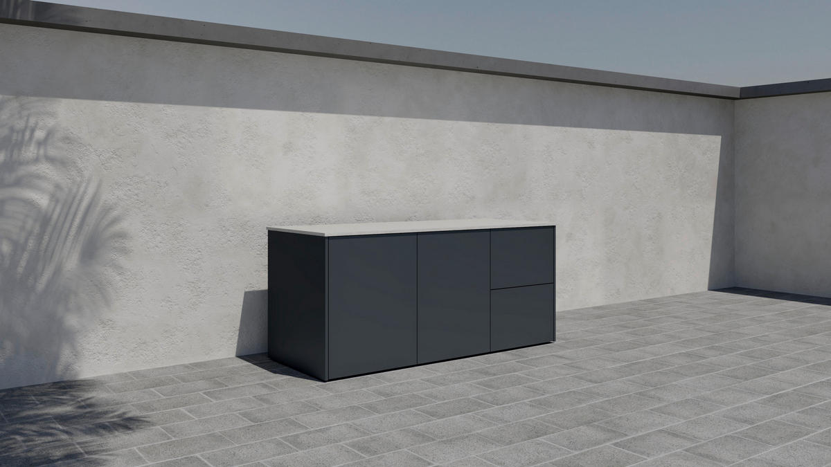 OUTDOORKÜCHE  - Sandfarben/Anthrazit, Basics, Keramik/Metall (198/92,5-98,5/63,3cm) - Dieter Knoll