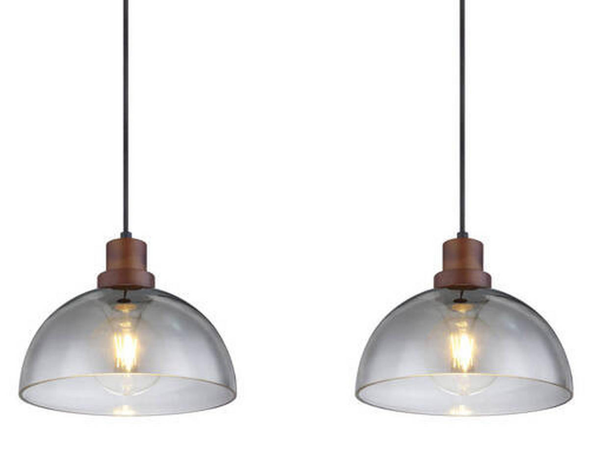 HÄNGELEUCHTE 109/25/120 cm    - Schwarz/Braun, Design, Glas/Holz (109/25/120cm) - Globo