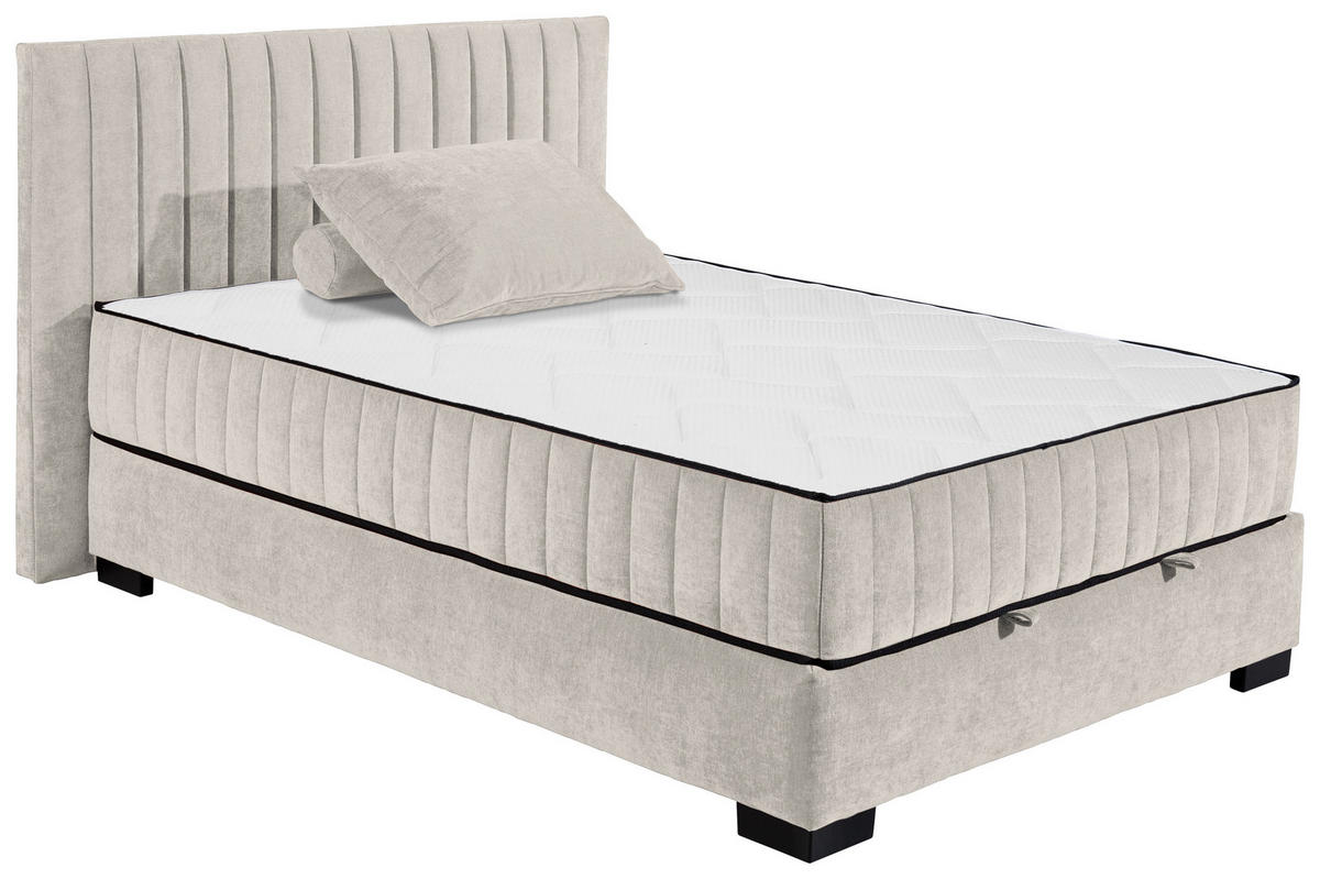 BOXBETT 140/200 cm  in Beige  - Beige/Schwarz, Modern, Holzwerkstoff/Kunststoff (140/200cm) - MID.YOU