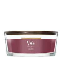 MIRISNA SVEĆA  tamnocrvena  - tamnocrvena, Osnovno, staklo/drvo (12/9/19cm) - WoodWick