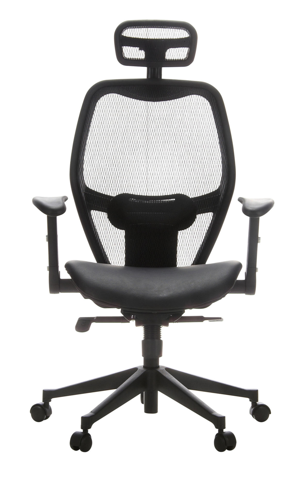 DREHSTUHL  in Netzbespannung Schwarz  - Schwarz, Basics, Leder/Kunststoff (59/117/48cm) - MID.YOU