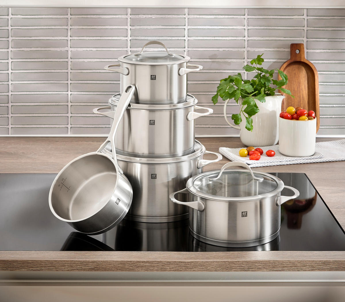KOCHTOPFSET ESSENCE 5-teilig  - Basics, Metall - Zwilling