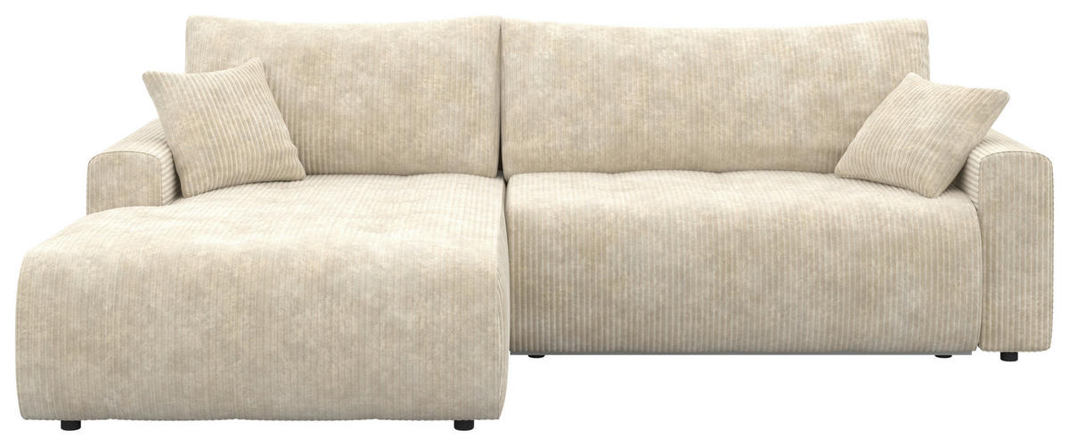 ECKSOFA - Schwarz/Naturfarben, KONVENTIONELL, Kunststoff/Textil (192/270cm) - Carryhome
